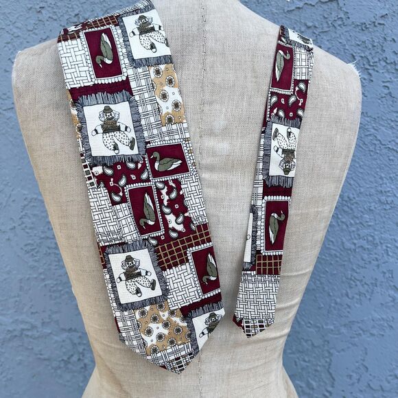 Vintage 90s Tie Clown Dill Novelty Print Menswear Gift - Picture 2 of 8